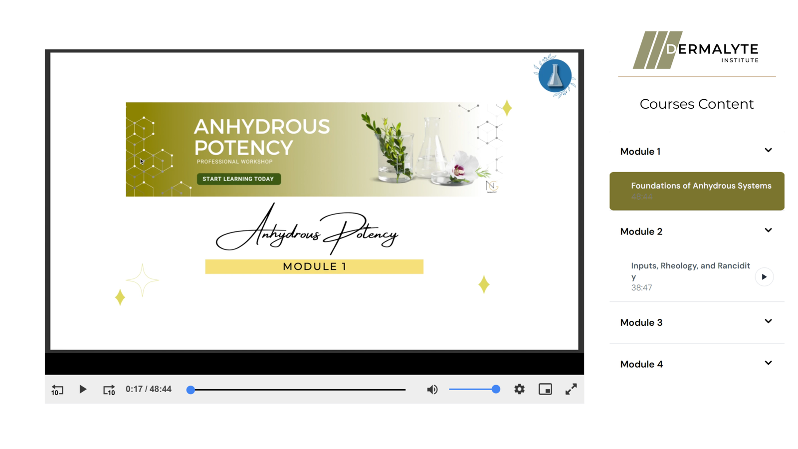 Anhydrous Potency Course