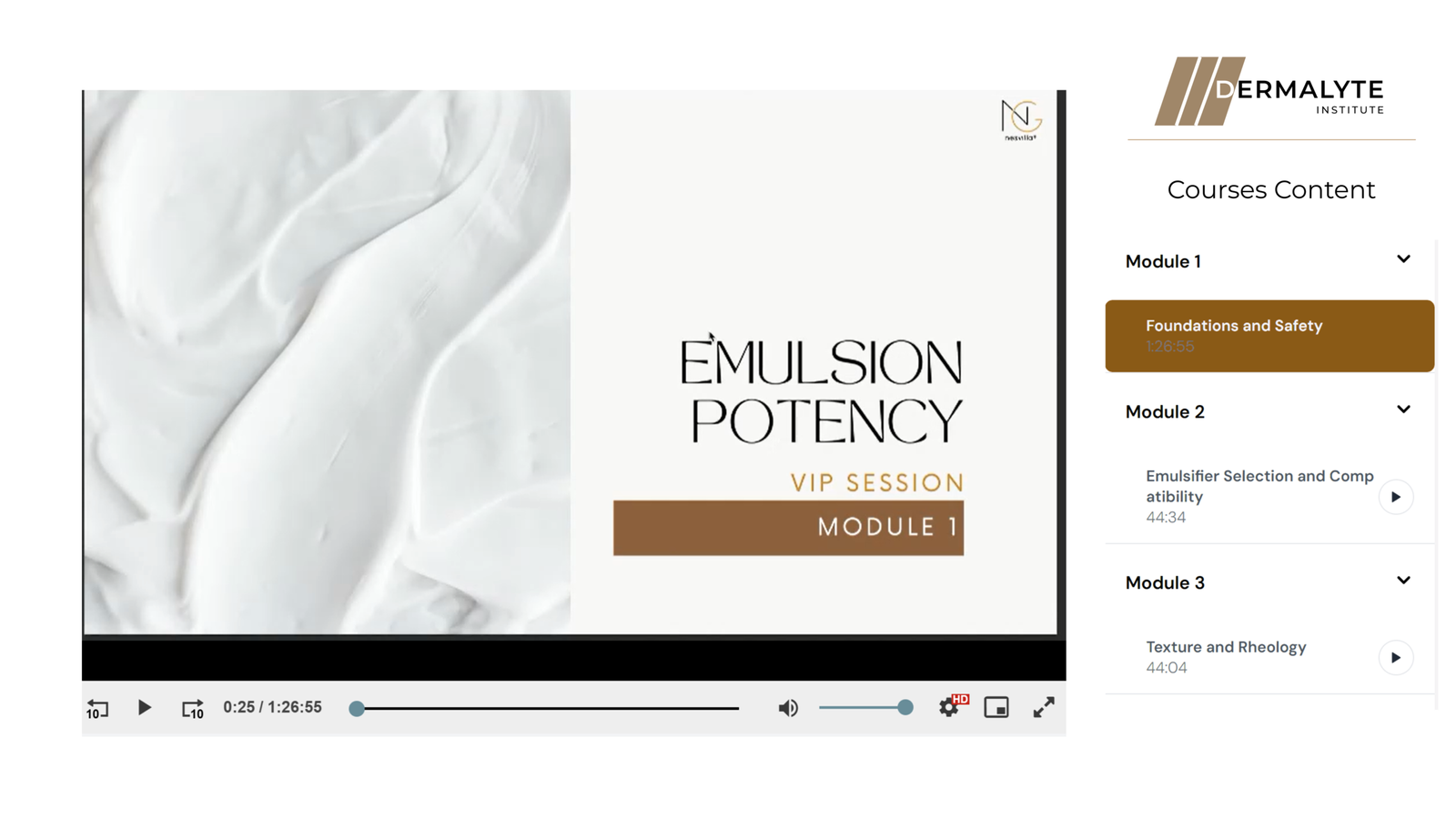 Emulsion Potency Course